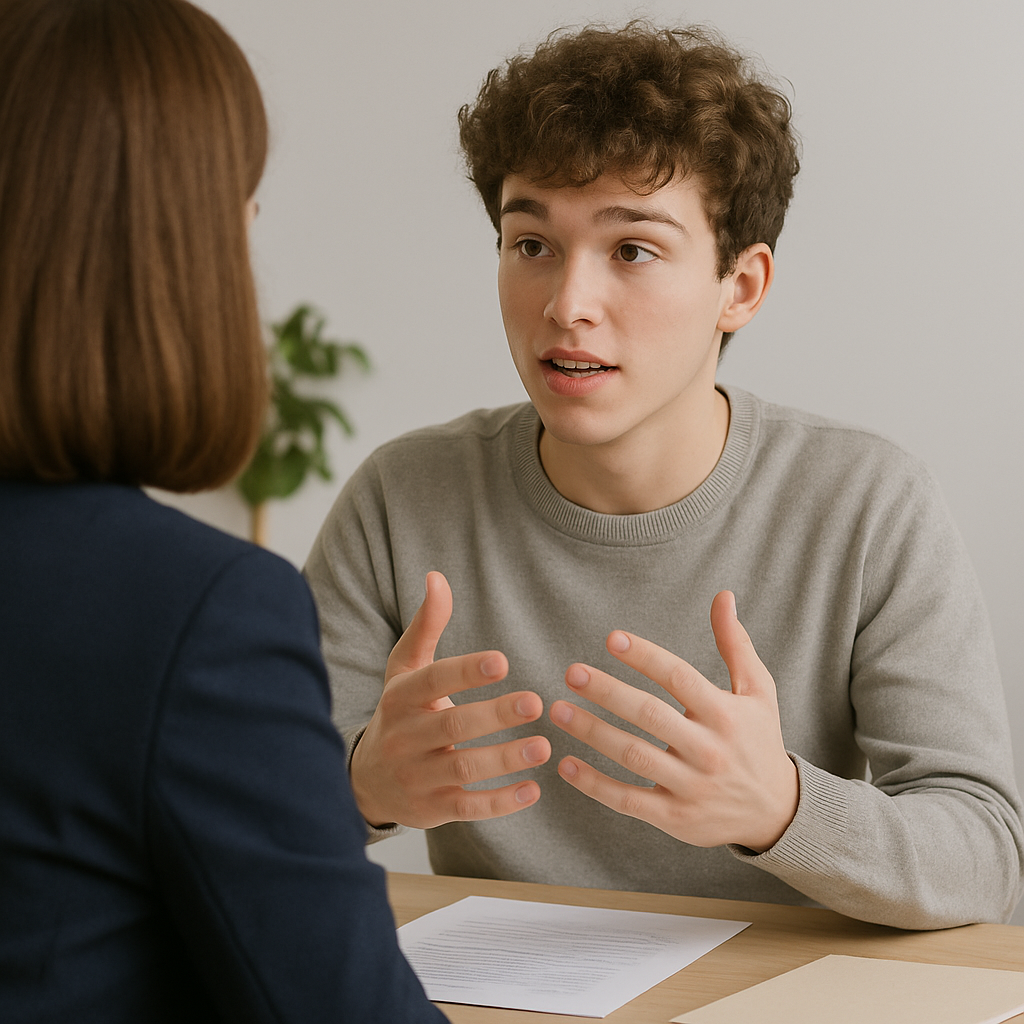Séance de préparation aux entretiens d'admission avec conseiller en orientation